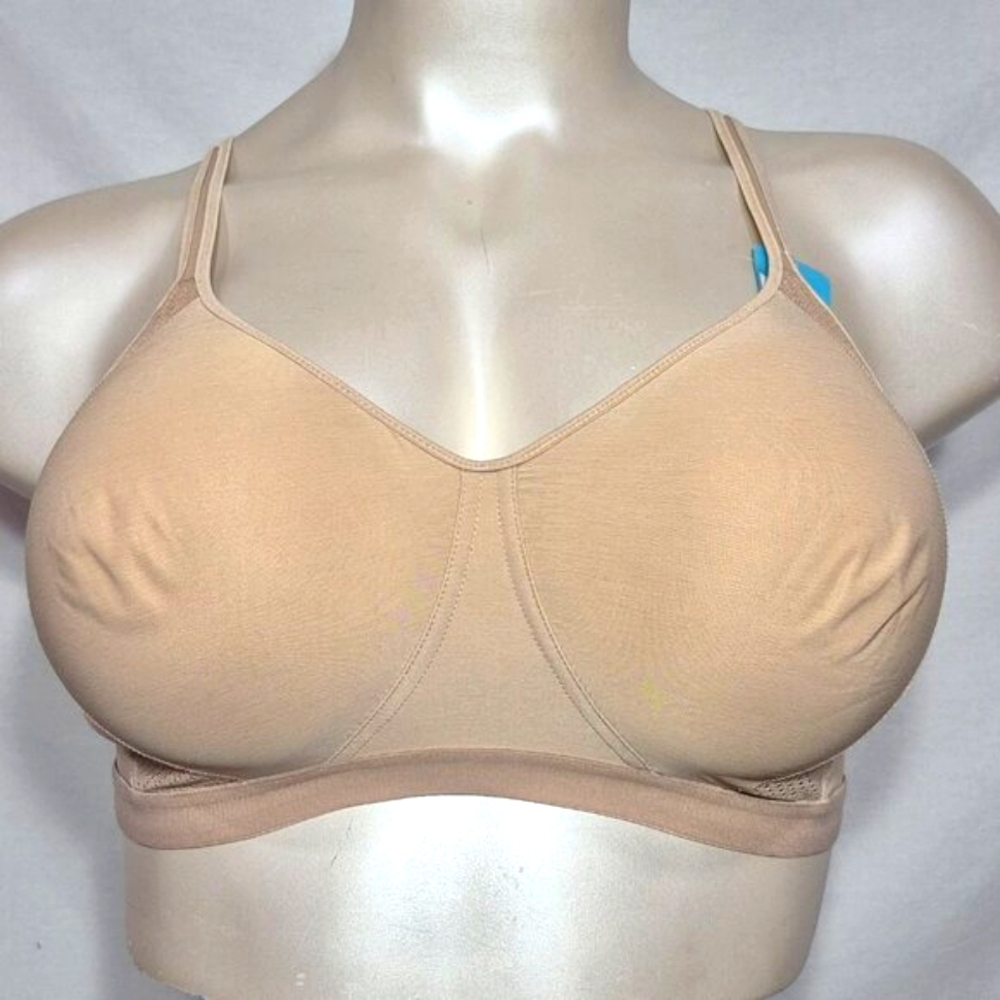 3XL Hanes MHW507 G507 X-Temp Foam‎ Wireless Wire Free Sports Bra Beige NWT